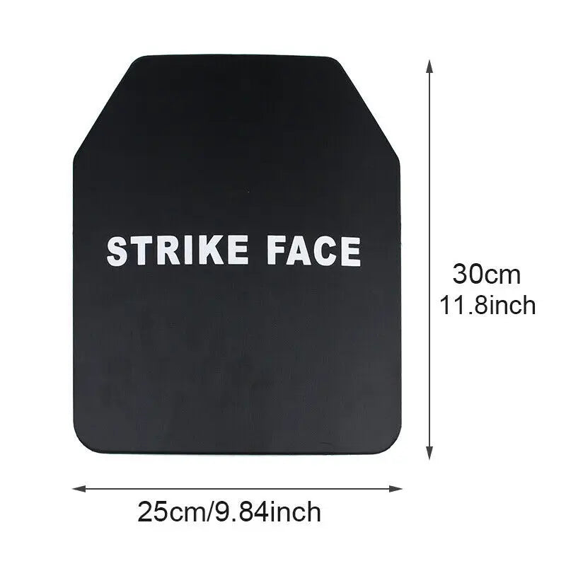 NIJ IIIA Skottsäker stålplåt för taktisk säkerhetsväst Antiballistisk kroppsrustning Stabsäker bräda 10"x12" 2,3mm 25x30cm (OBS MÅSTE LÄGGA TILL VÄSTEN MANUELLT ANNARS KÖPER DU ENDAST PLÅTEN!)